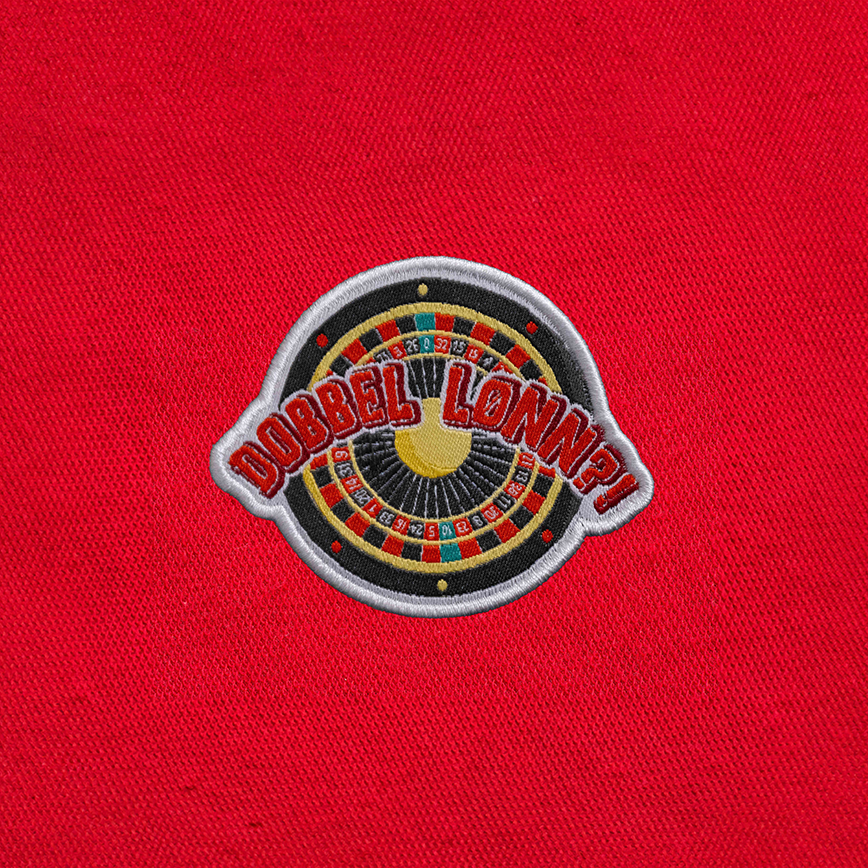 Dobbel Lønn strykemerke på en russedress. Disse patches varer hele russetiden.